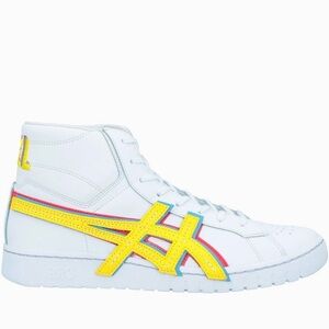 NWT Asics Atmos ‘ 3 Strand ‘ Gel PTG MT White Yellow Blue Mid Sneaker Leather